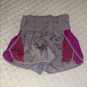 Free People Women's Gray and Pink Athletic Shorts